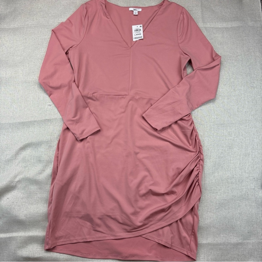 Bar Iii Women's Long-Sleeve Knit Mini Dress Size L
